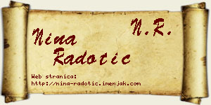 Nina Radotić vizit kartica